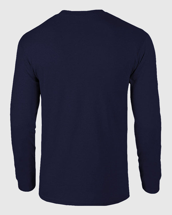 Heartbeat Print Full Sleeve Navy Blue Men's T-shirt
