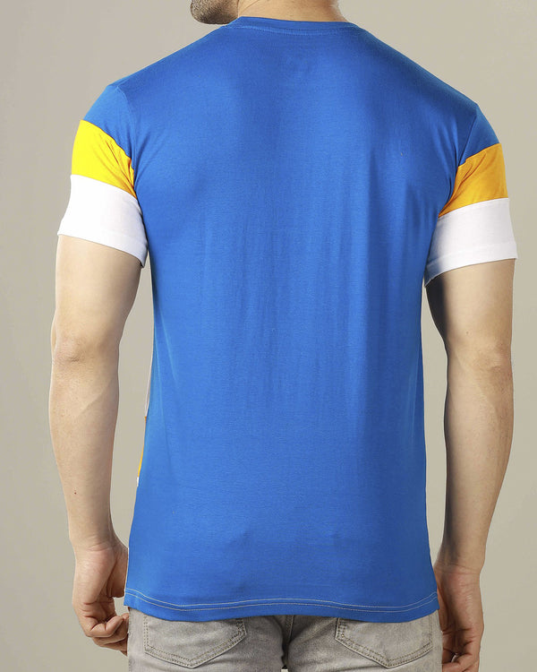 Striped Tri-colour Half Sleeve T-Shirt for Men