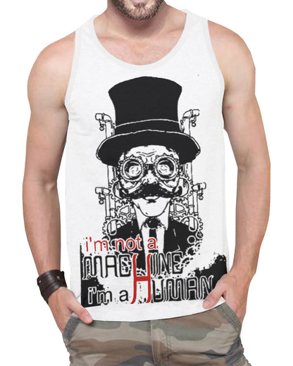 Men Printed White Vest