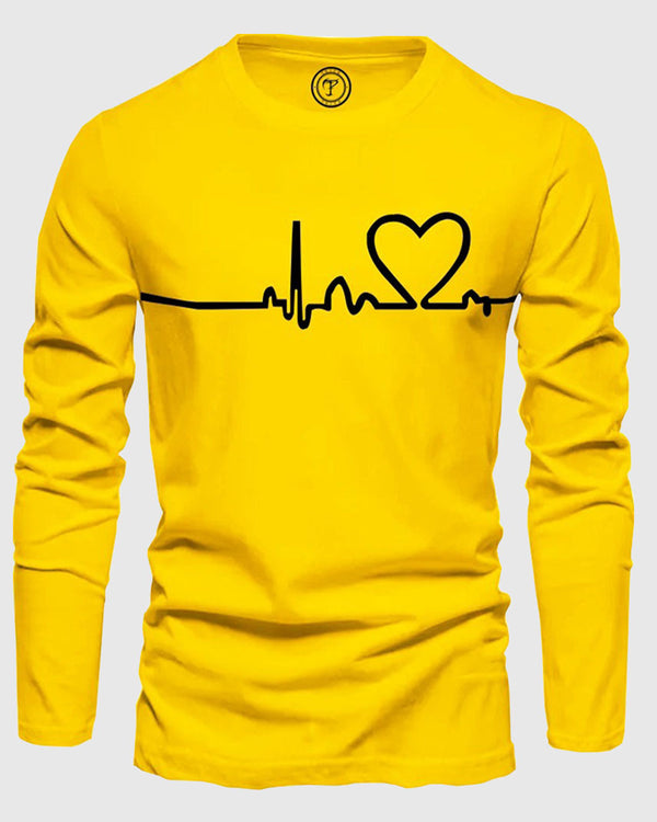 Buy Heartbeat Yellow Full Sleeve Tshirt