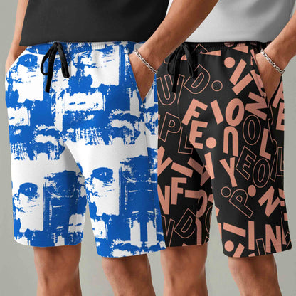 Men (Pack Of 2) All Over Printed Design Regular Fit Shorts