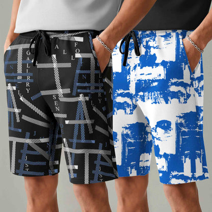 Men (Pack Of 2) All Over Printed Design Regular Fit Shorts