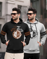 (Pack Of 2) Mens Full Sleeve Hooded Printed Sweatshirt / Multicolour