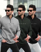 (Pack Of 3) High Neck Sweatshirts - 5 Variants