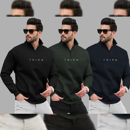 (Pack Of 3) High Neck Sweatshirts - 6 Variants