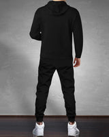 Tracksuit For Men Black Hooded Full Sleeve T-shirt / Black Trackpant