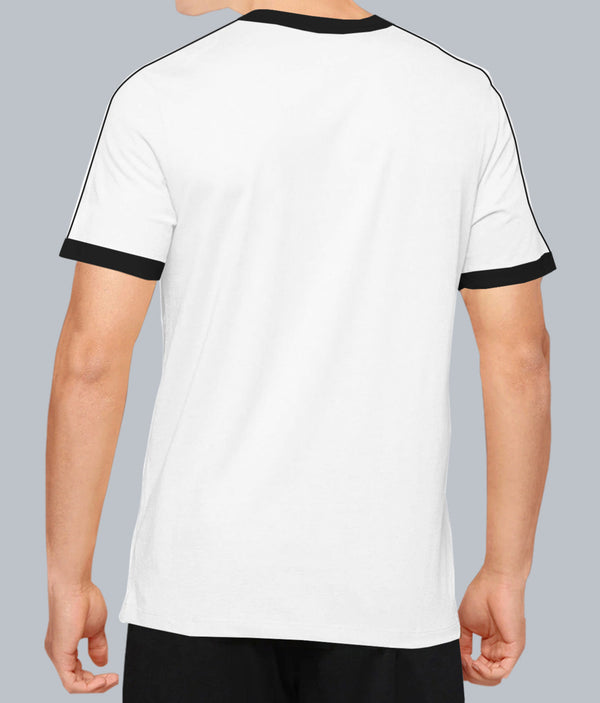 Boys Zip White Black Contrast T-shirt