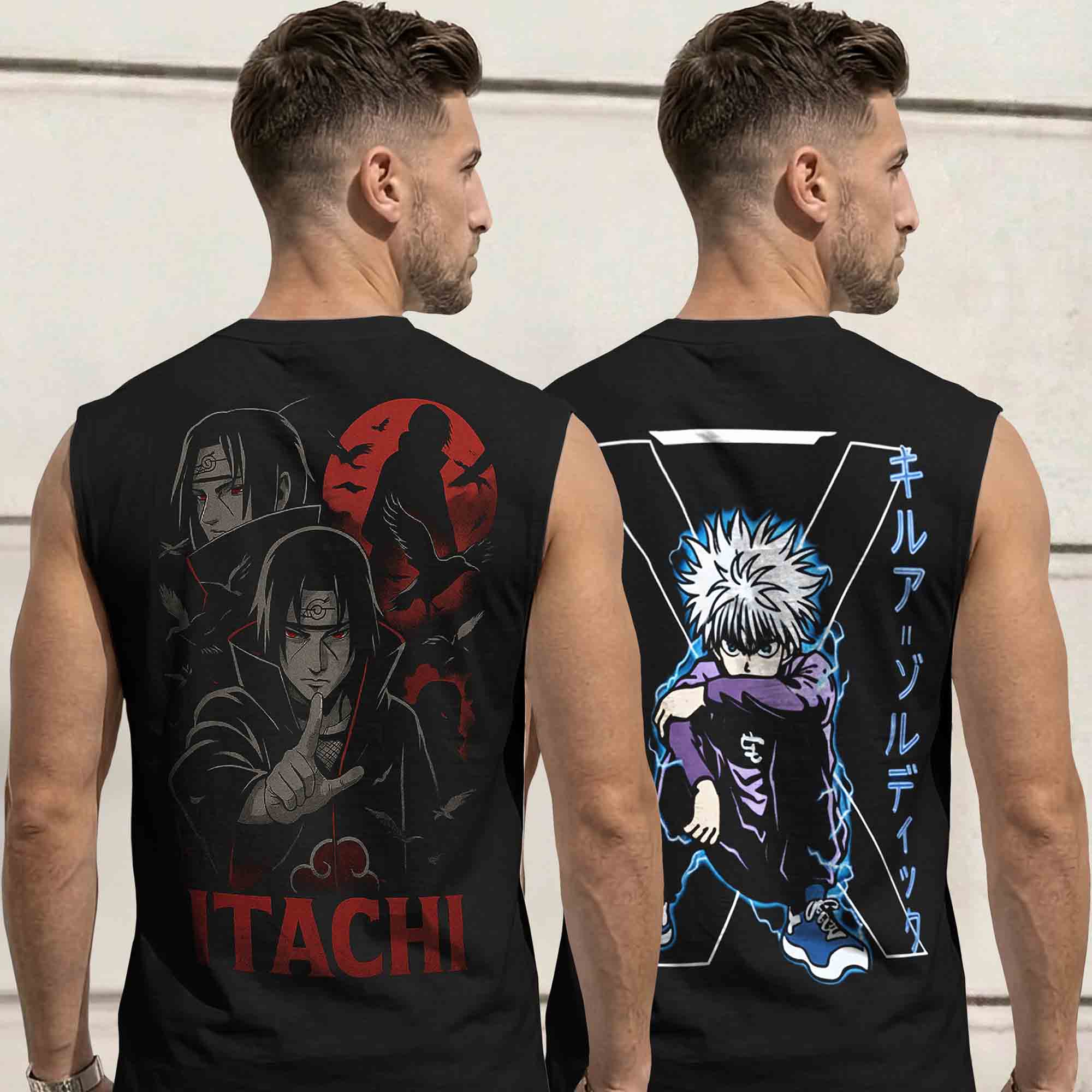 Mens Back Printed Sleeveless Vest Multicolors