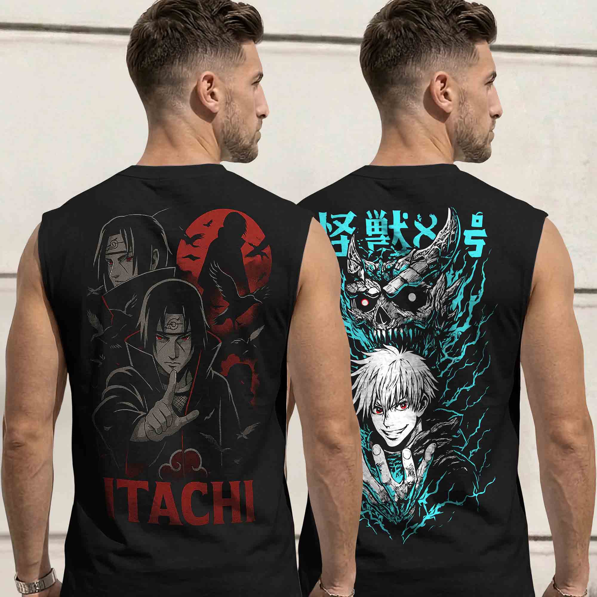 Mens Back Printed Sleeveless Vest Multicolors