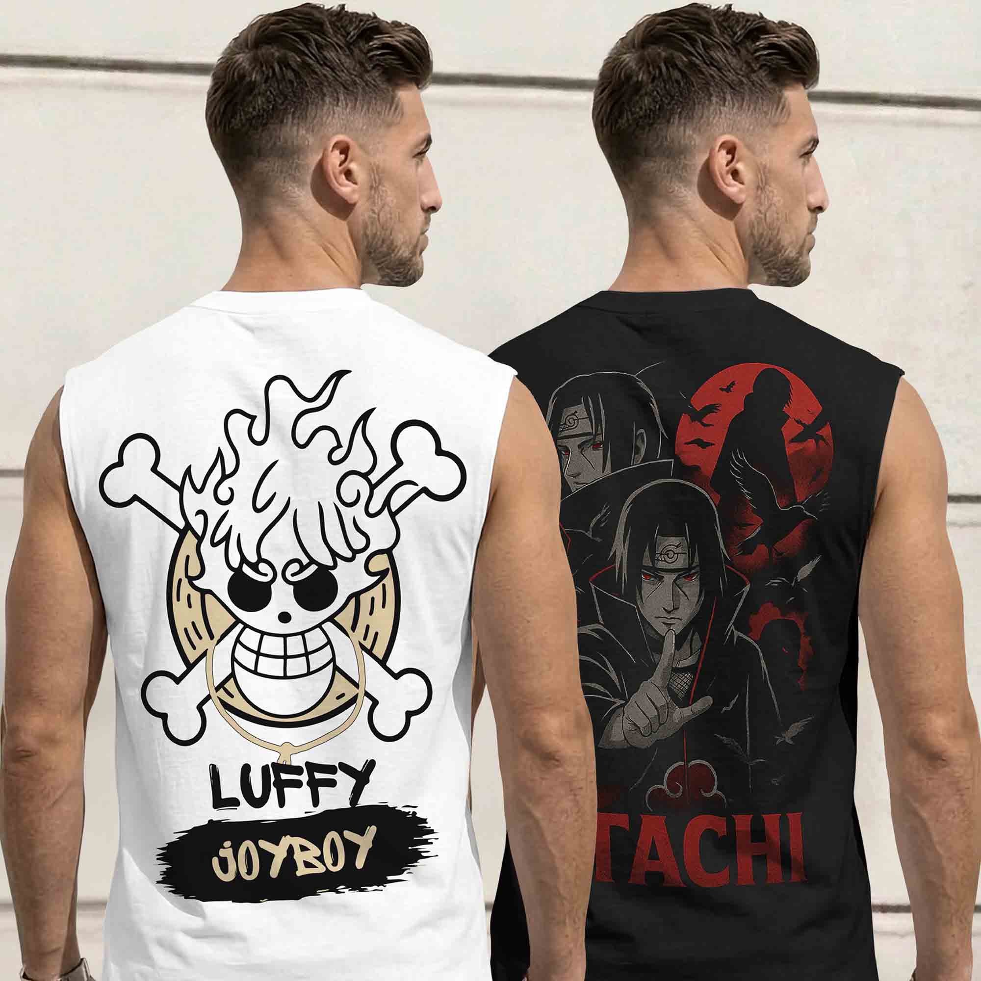 Mens Back Printed Sleeveless Vest Multicolors