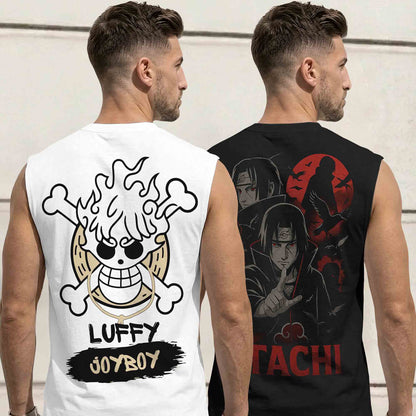 Mens Back Printed Sleeveless Vest Multicolors