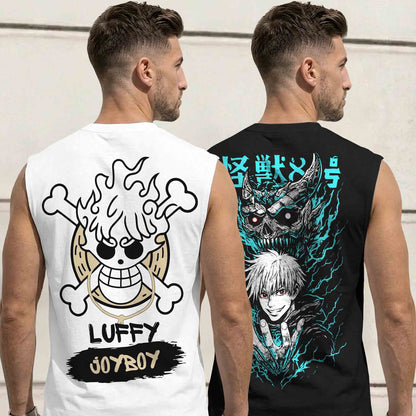 Mens Back Printed Sleeveless Vest Multicolors