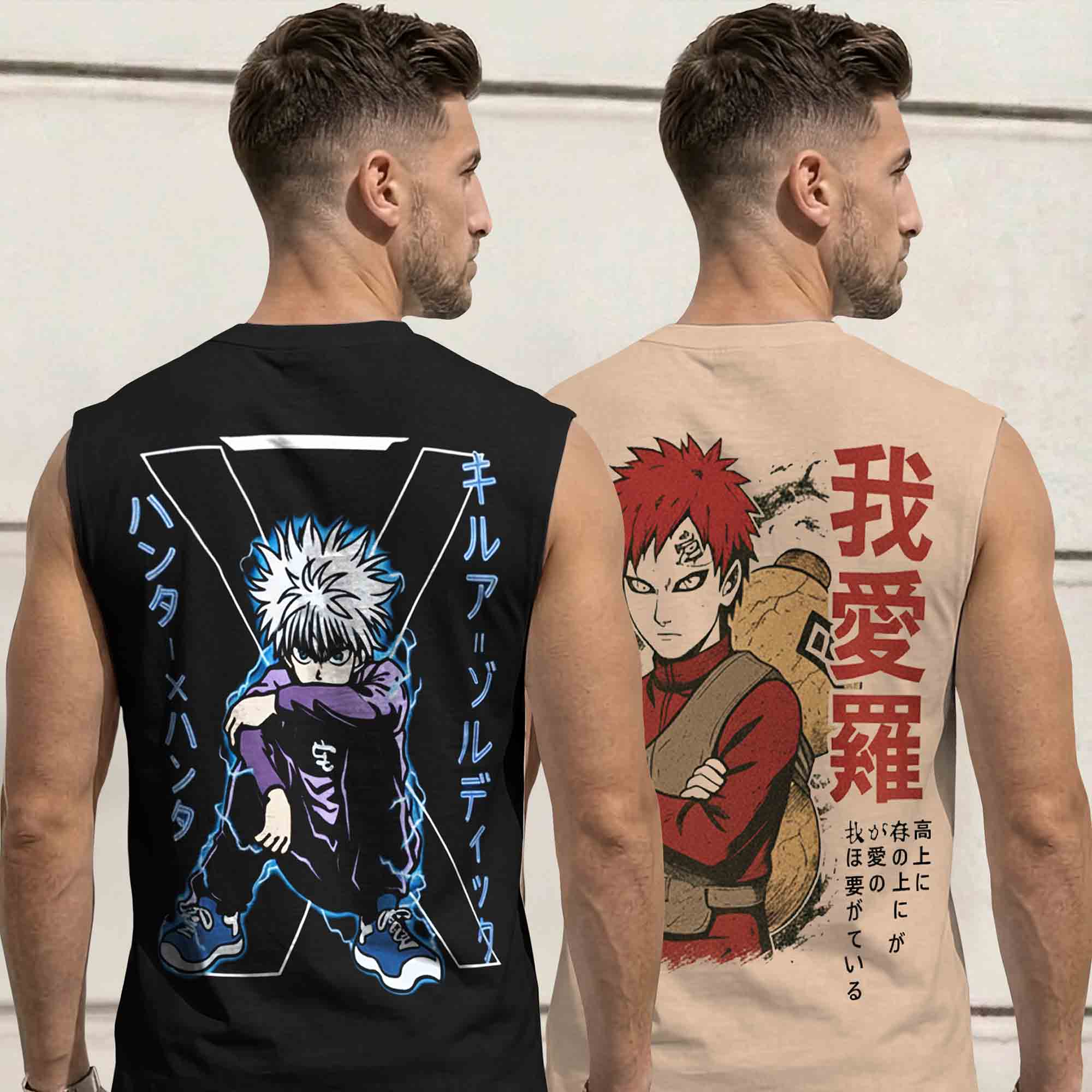 Mens Back Printed Sleeveless Vest Multicolors