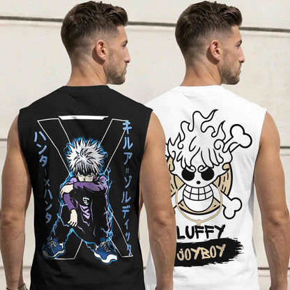 Mens Back Printed Sleeveless Vest Multicolors