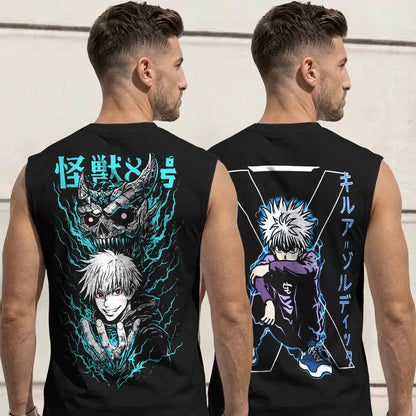 Mens Back Printed Sleeveless Vest Multicolors