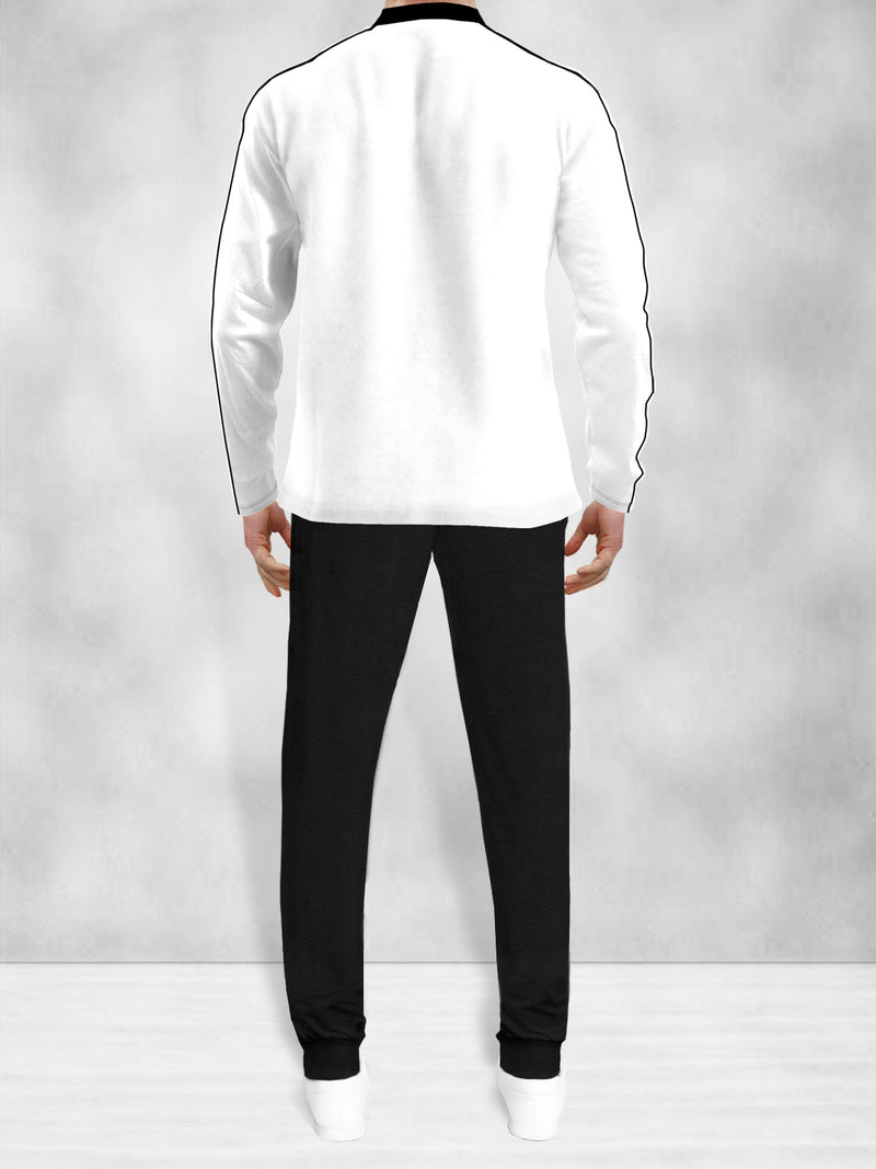 mens tracksuit FULL SLEEVE - WHITE BLACK