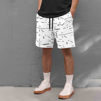 Men Printed Regular Fit Shorts White