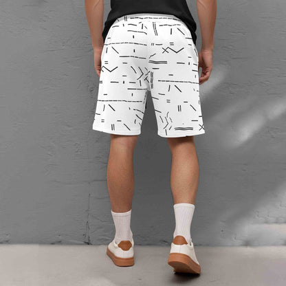 Men Printed Regular Fit Shorts White