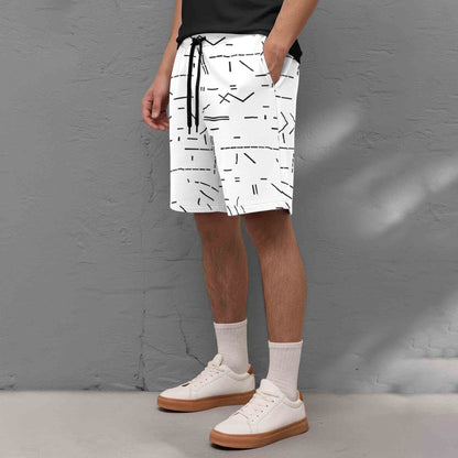 Men Printed Regular Fit Shorts White