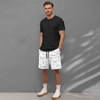 Men Printed Regular Fit Shorts White