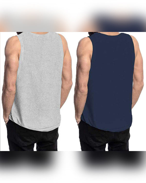 Men Vest combo Grey - Dark Blue (Pack of 2)