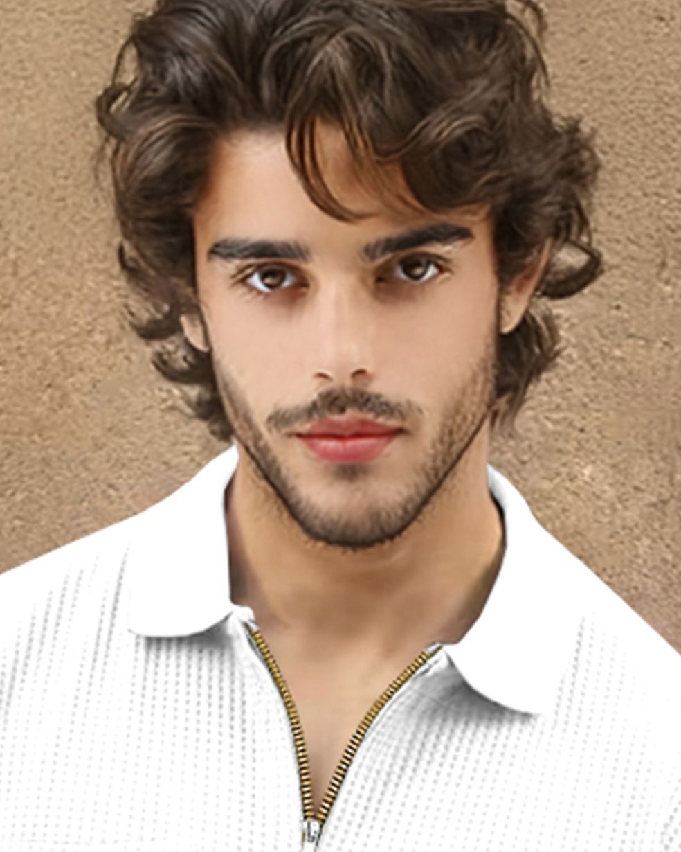 Half Sleeve Double Poacket Polo Waffle White T-shirt