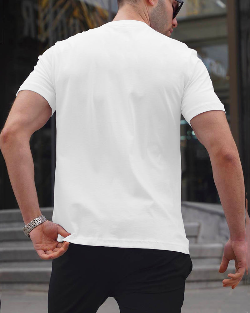 White Quarter button T-shirt