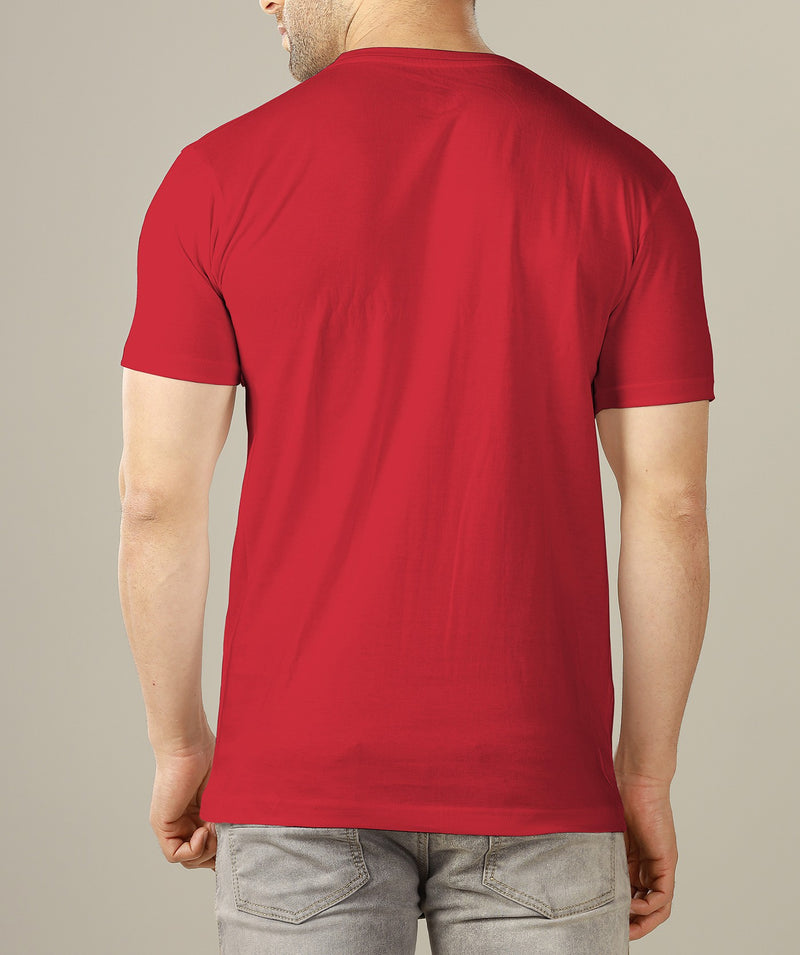 Red Round Neck Half Sleeve T-Shirt.