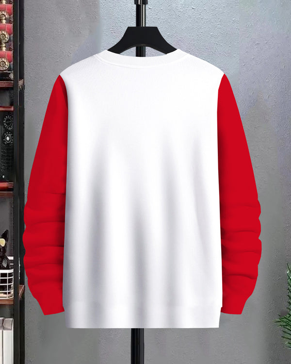 Spider Printed Full Sleeve White-Red T-Shirt