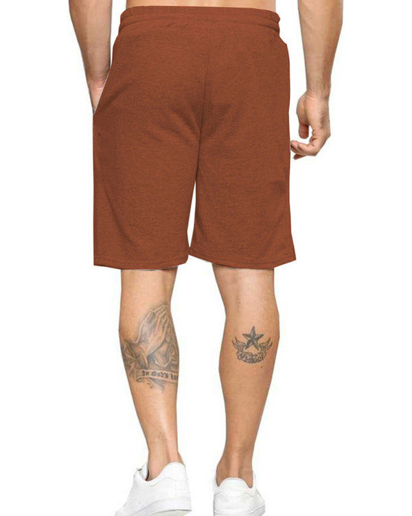 Men Slim Fit Brown Printed Shorts