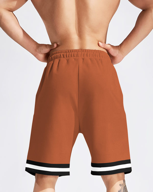 Men Brown Knee Length Sports Shorts