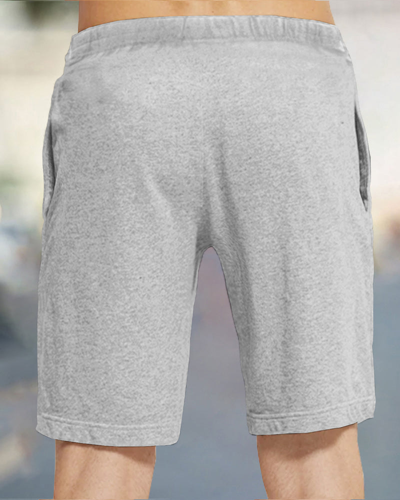 Men Solid Grey Jogging Shorts