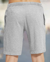 Men Solid Light Grey Arrow Sports Shorts