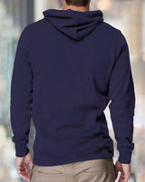 Men Thunder Printed Hooded Neck T-Shirt / Navy Blue