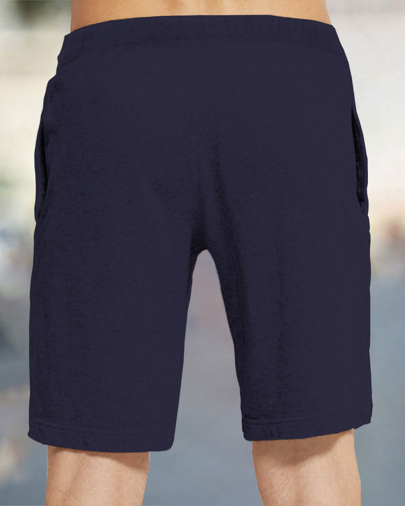 Men Solid Navy Blue Jogging Shorts