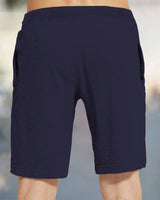 Men Solid Navy Blue Grey Arrow Sports Shorts