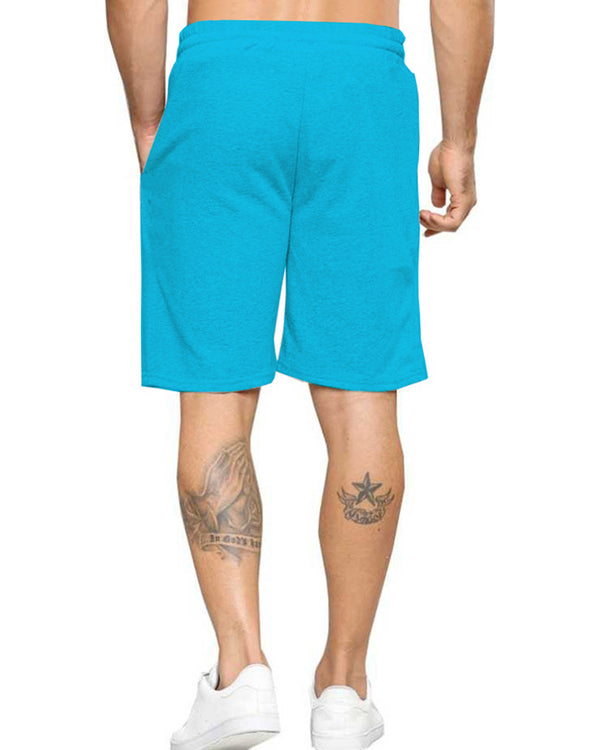 Men Skyblue Black Regular Shorts