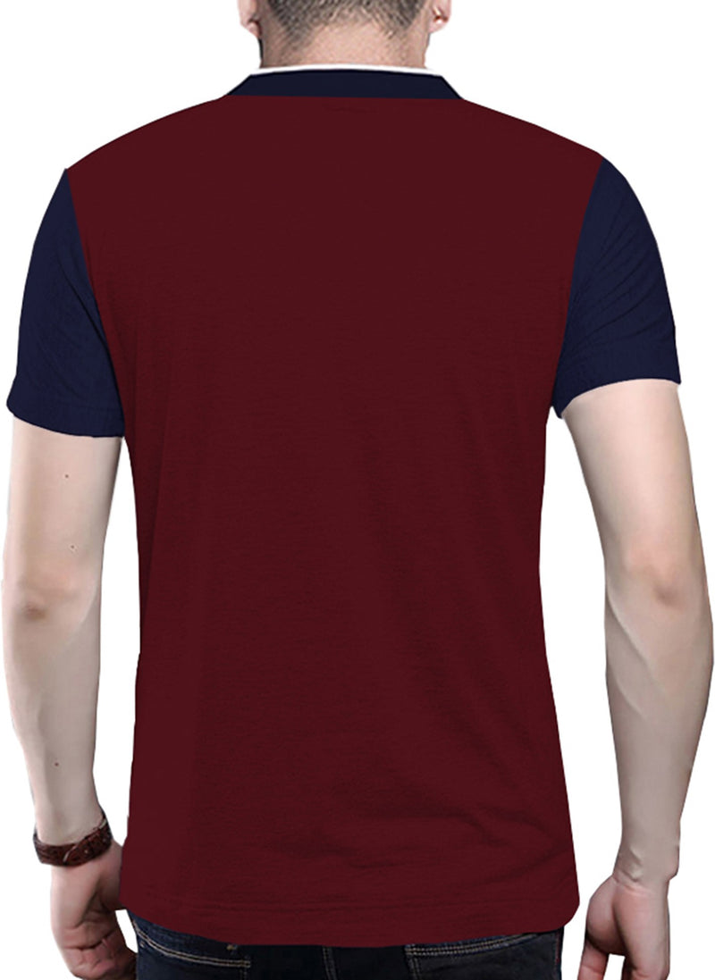 Maroon Navy Half Sleeve T-Shirt.
