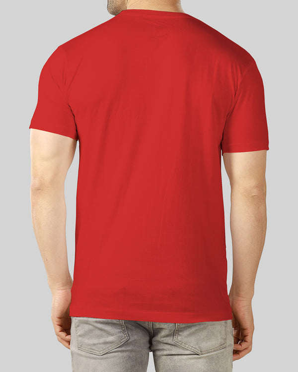 Men Red Line Printed T-shirt