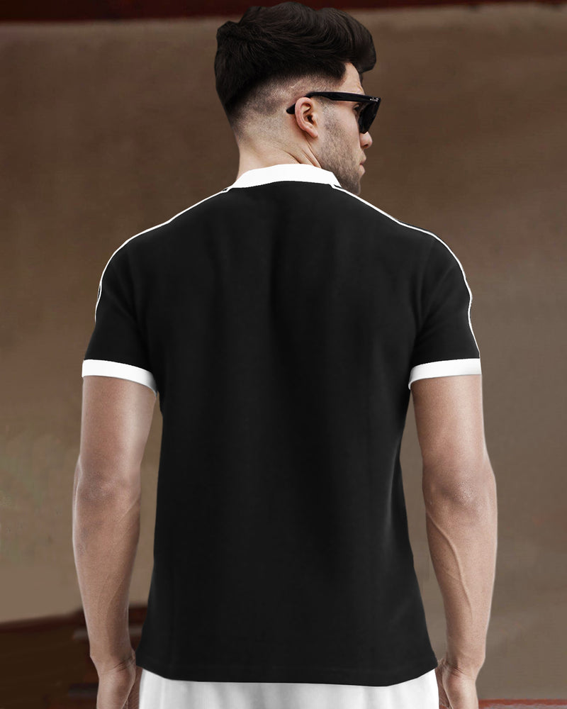 Tripr Black Half Sleeve T-Shirt