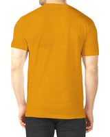 Men Yellow Line Printed Round Neck Half Sleeve T-shirt