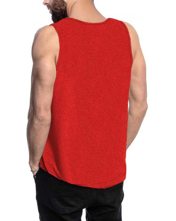 Men Red Abstract Design Printed Vest