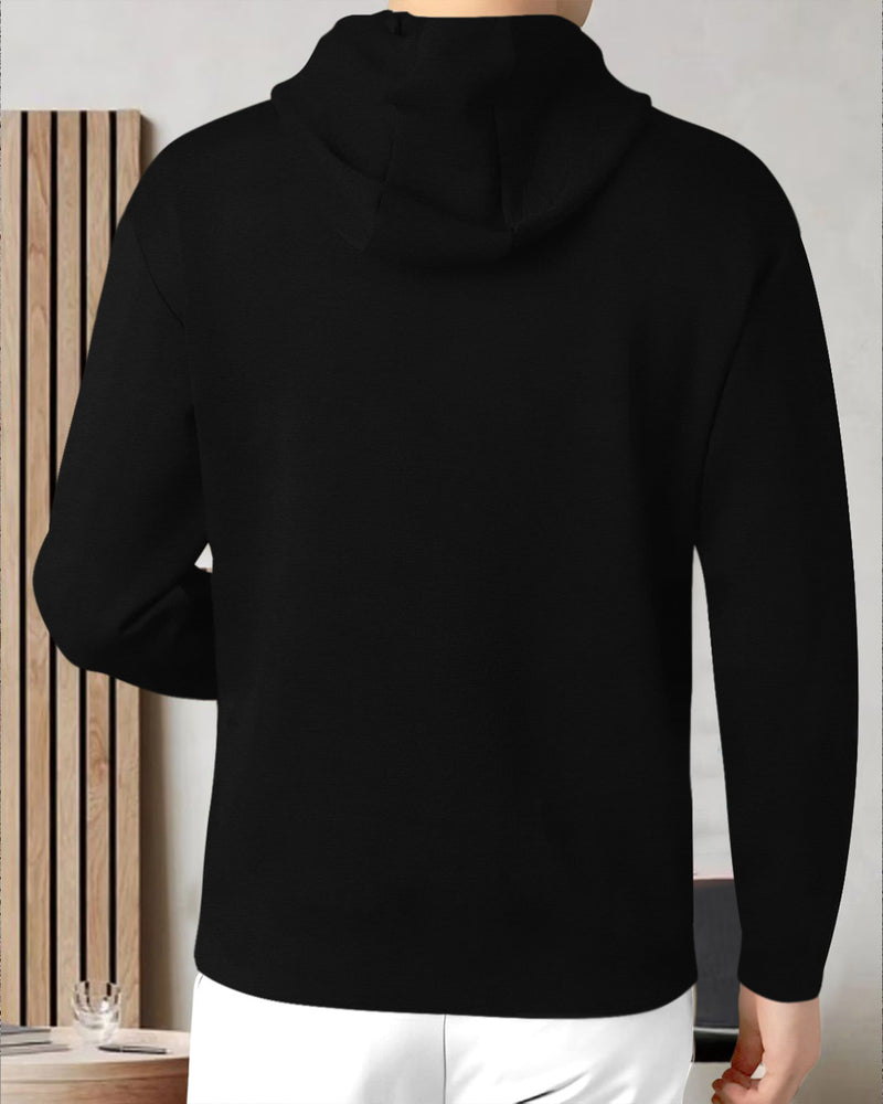 Men Everything Dope Model Full Sleeve Hooded T-shirt / Black