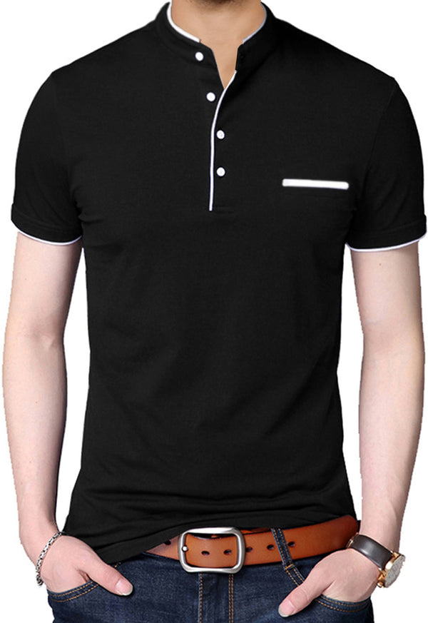 Solid Men's Black Half Sleeve T-Shirt