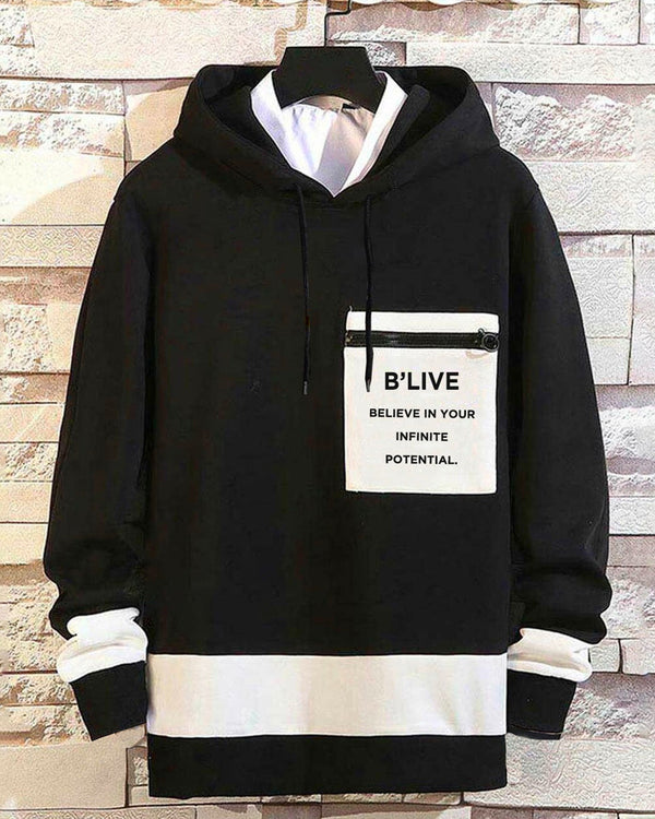 Black With White Hoodie