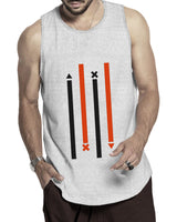 Men Black Lines Printed Vest