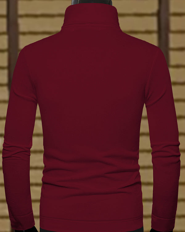 Men's Full Sleeve Maroon T-Shirt