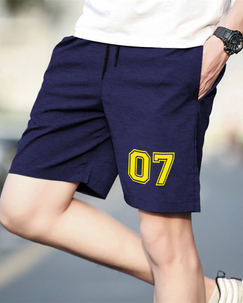 Kids Number 07 Printed Casual Shorts / Navyblue