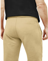 Men Regular Fit Mid Rise Khaki Shorts