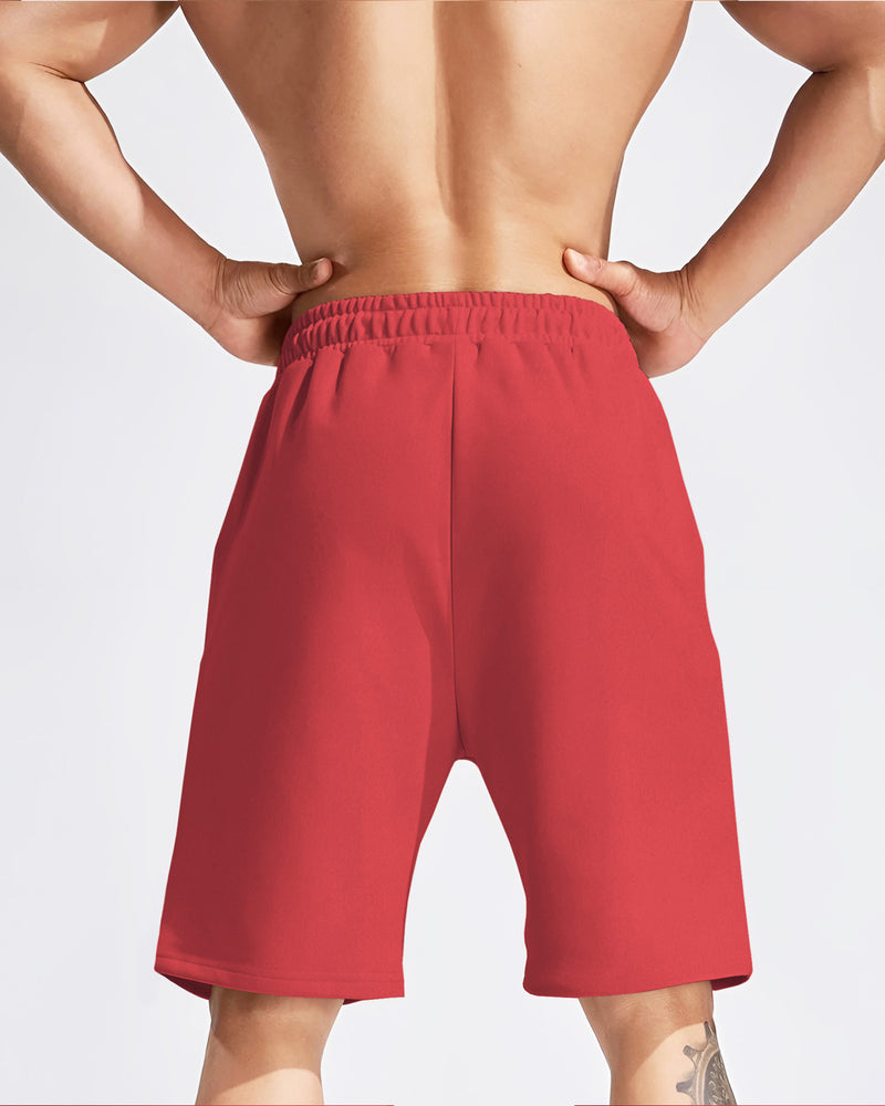 Men Colourblocked Multi-pocket Red-Black Shorts